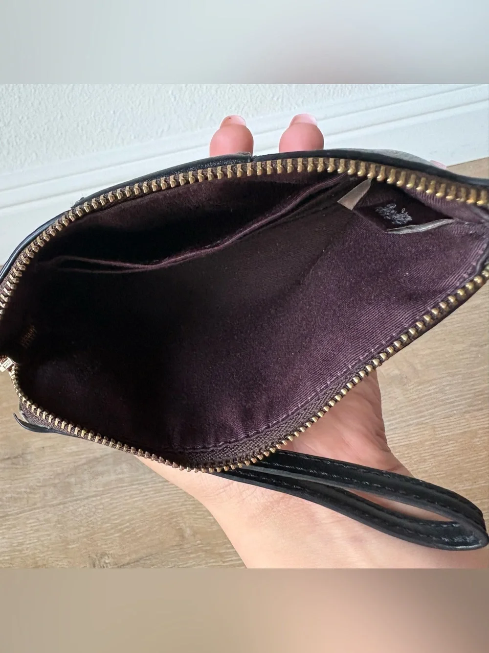 Coach Corner Zip Wristlet in Signature Canvas